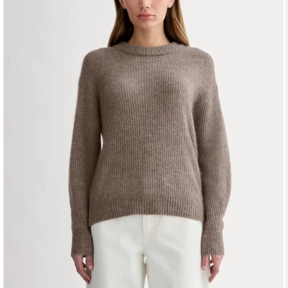 Everlane The Cocoon Crew In Alpaca Wool Taupe Melange Size Large - Picture 1 of 6